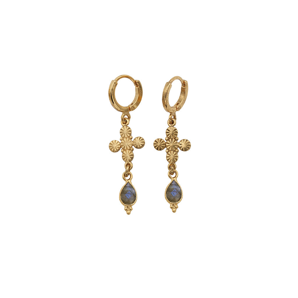 Simone Cross Drop Earrings - AH 26 Wholesale
