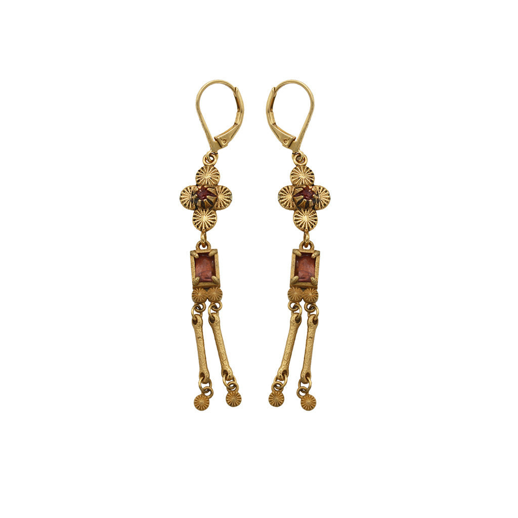 Simone Long Clover Earrings