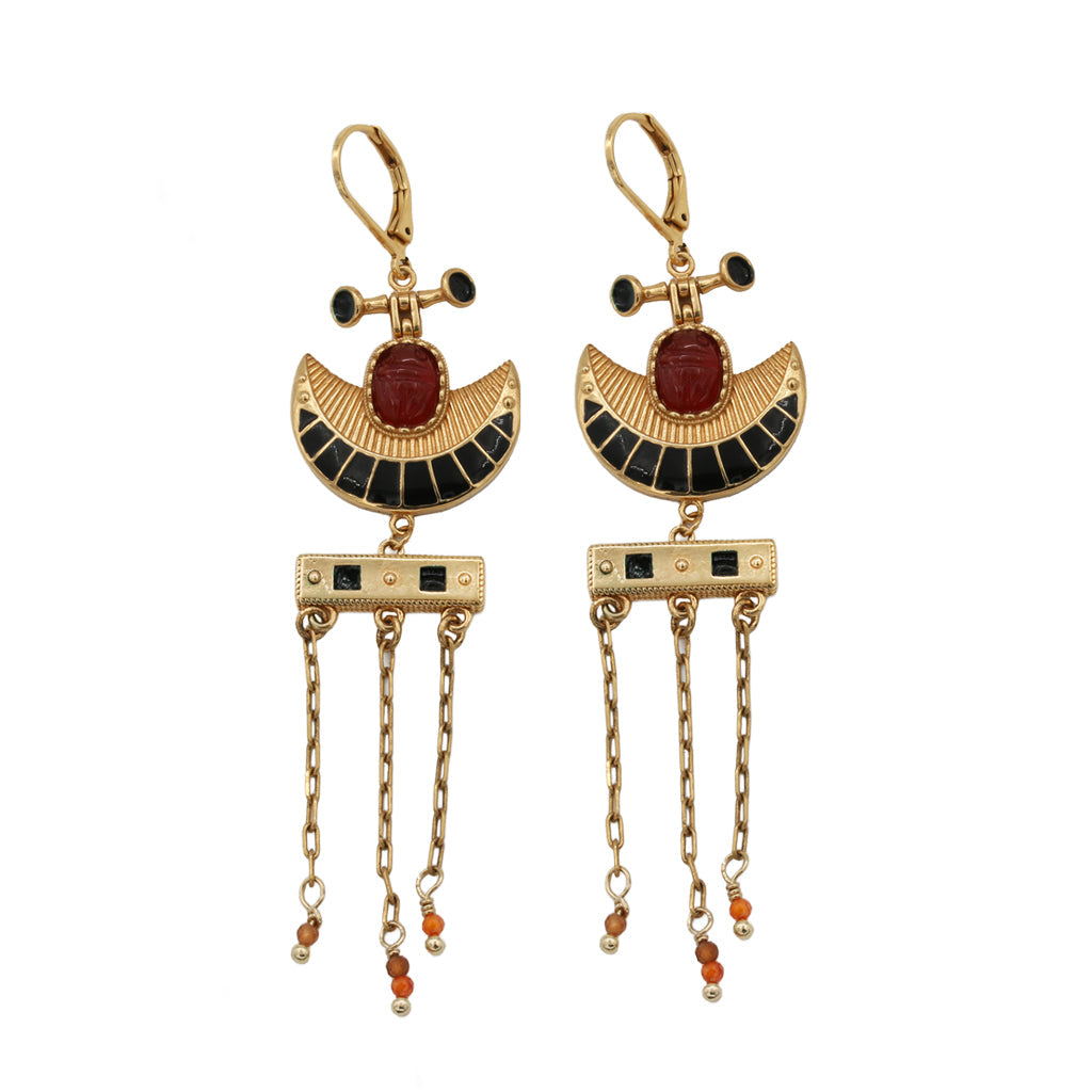 Zana enamel chain earrings