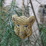 Suspension brodée - Tigre doré