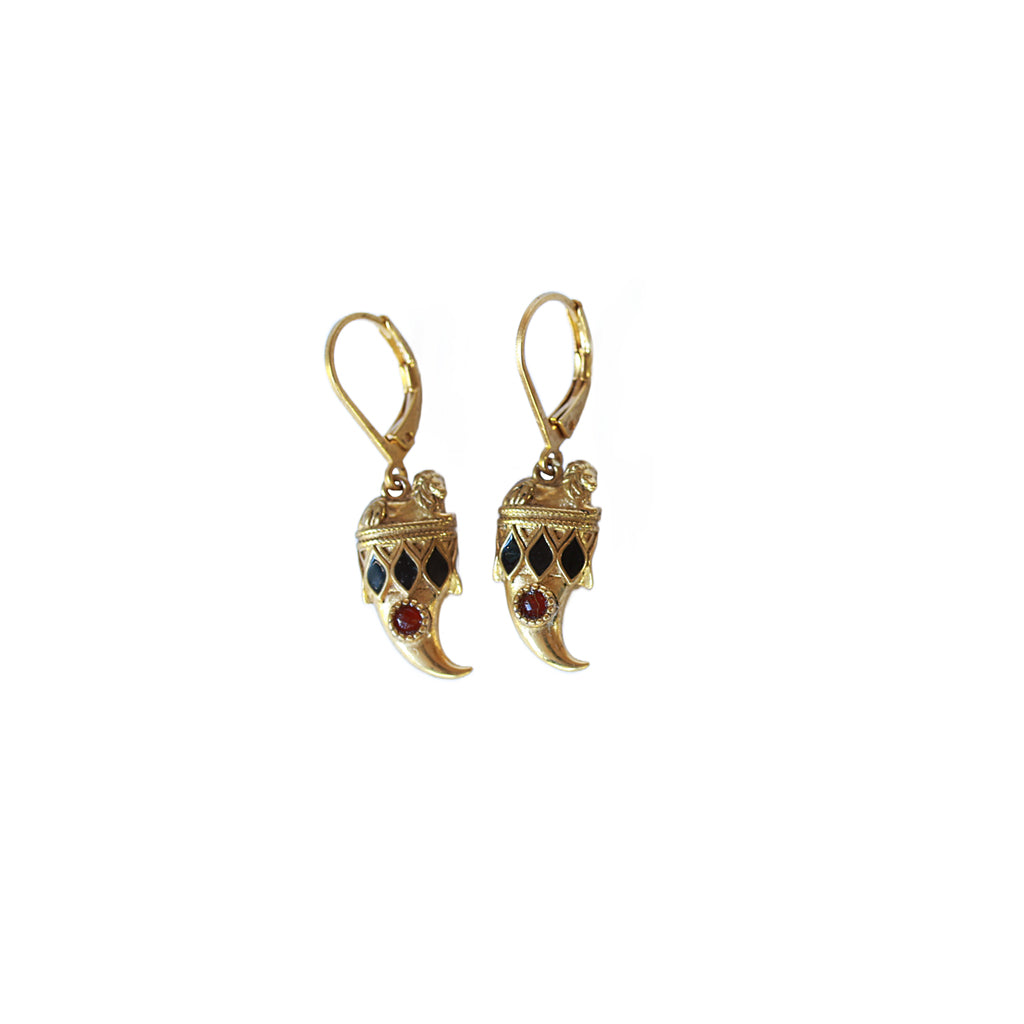 🌞 Boucles Aya corne émail noir
