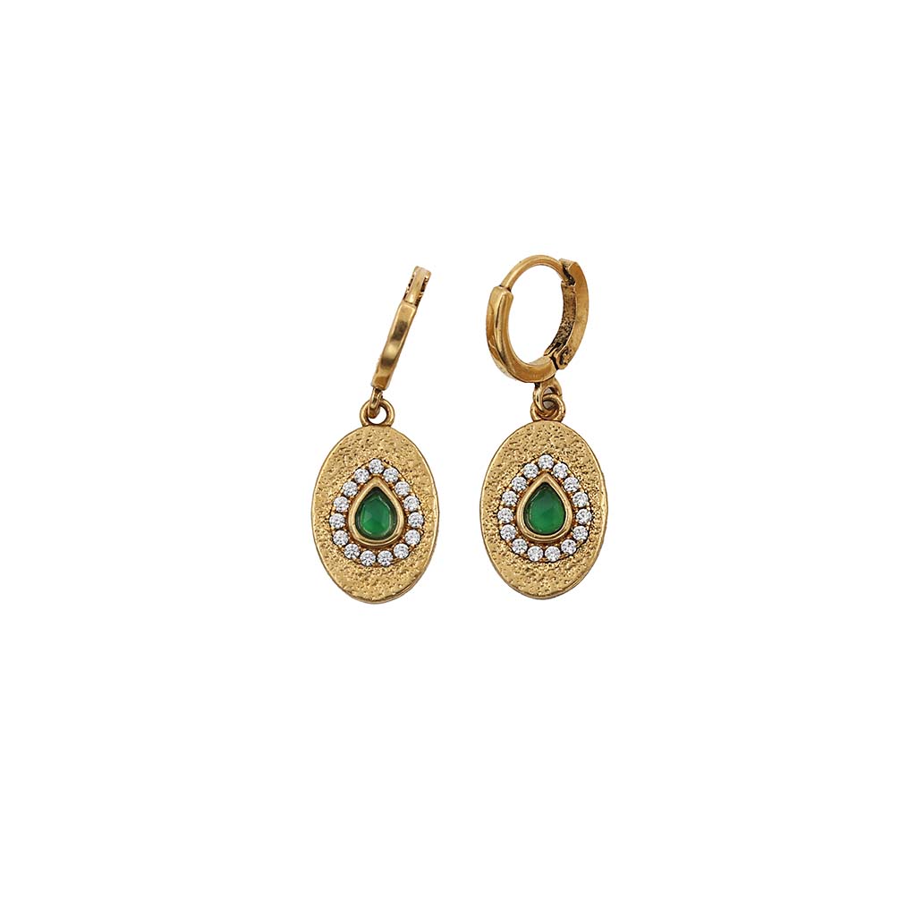 Dolie teardrop medallion earrings - PE 26 Wholesale
