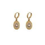 Dolie teardrop medallion earrings - PE 26 Wholesale