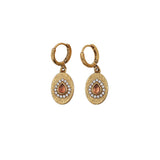 Dolie teardrop medallion earrings - PE 26 Wholesale