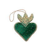 Embroidered Pendant - Flaming Heart