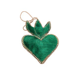 Embroidered Pendant - Flaming Heart