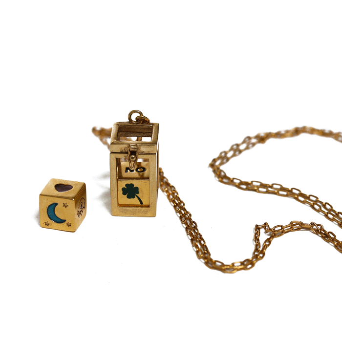 Collier Sacha amulette cages dés - Wholesale PE 24