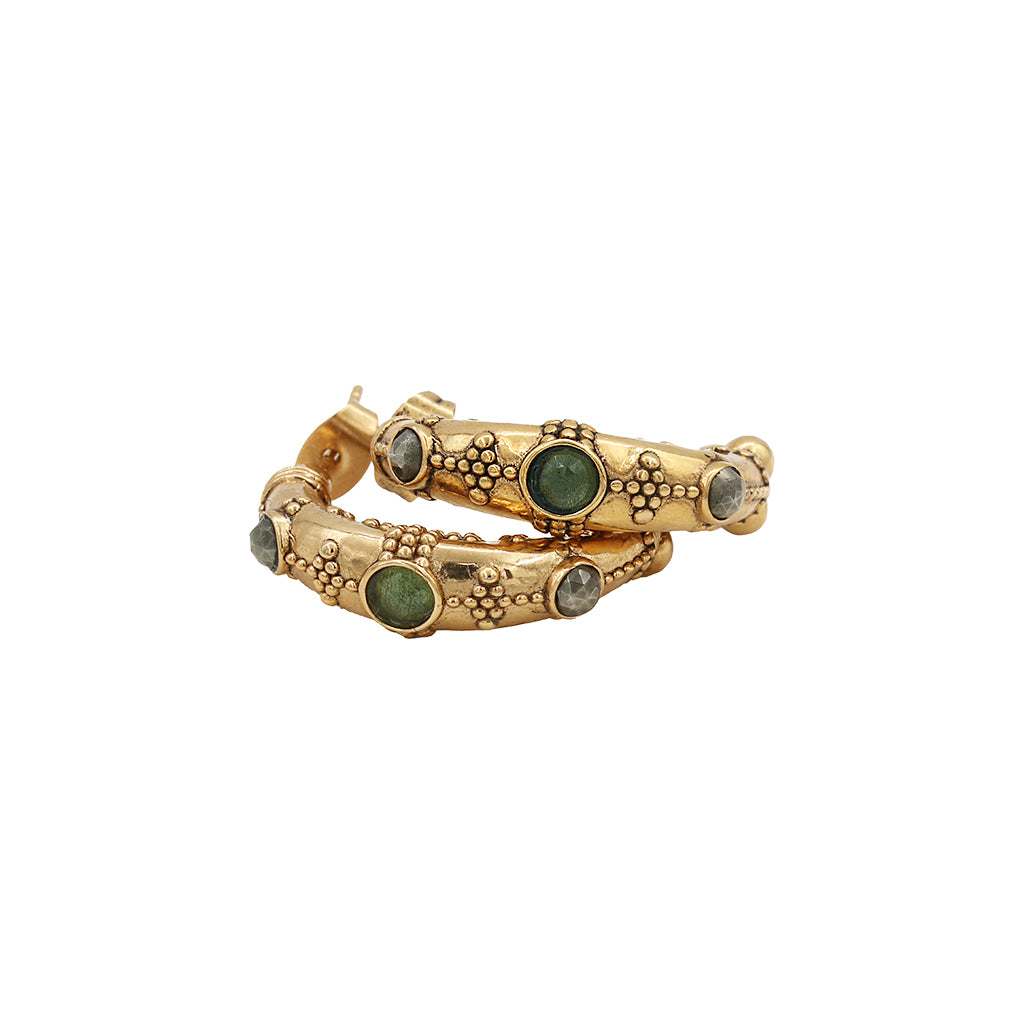 Jasmine beaded creoles - AH 27 Wholesale