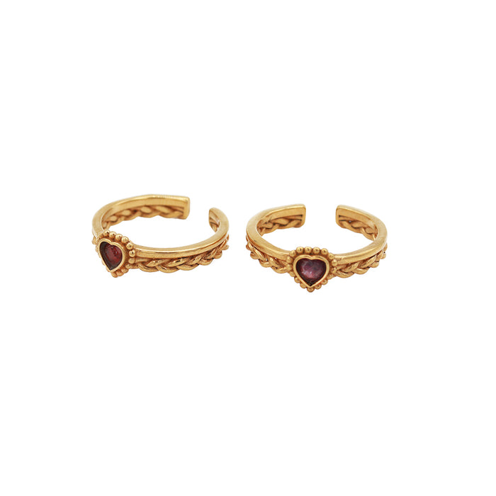 Sacha heart braid ring - Wholesale PE 24 