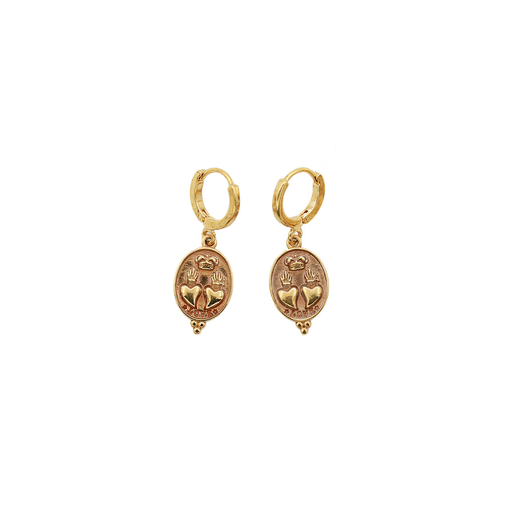 Sacha heart medal earrings - Wholesale PE 24 