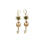 Sacha ex voto heart bird earrings