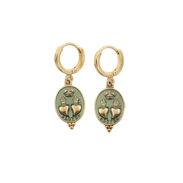 Sacha heart medal earrings - Wholesale PE 24 