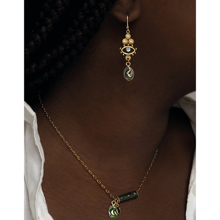 Boucles Sacha Médaille lune - Whole Sale AH