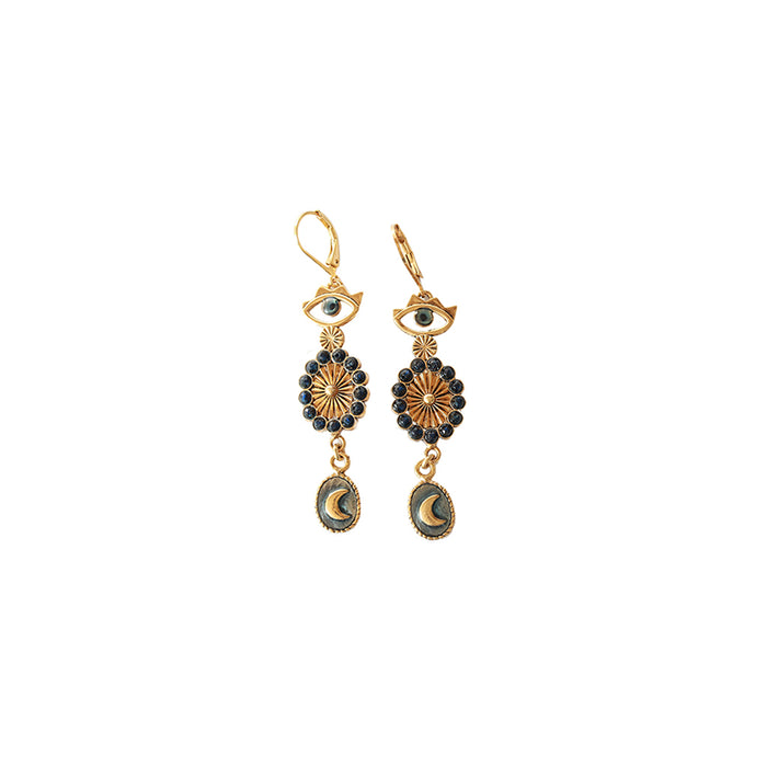 Boucles Sacha lune rosace - Whole Sale AH