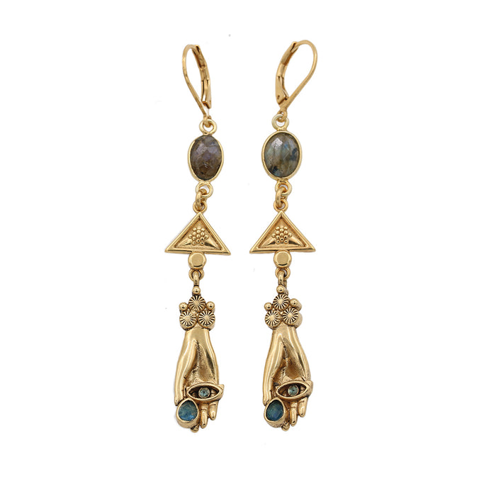 Sacha triangle hand drop earrings - Wholesale PE 24