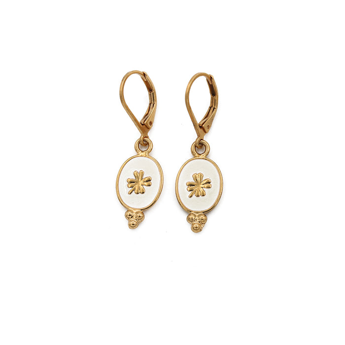 Sacha enameled clover earrings - Wholesale PE 24 