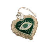 Embroidered pendant - Heart Eye