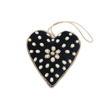 Embroidered pendant - Pearl Heart