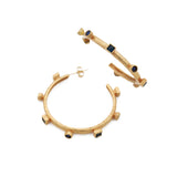 Large stone Medusa hoop earrings - Wholesale PE 24 