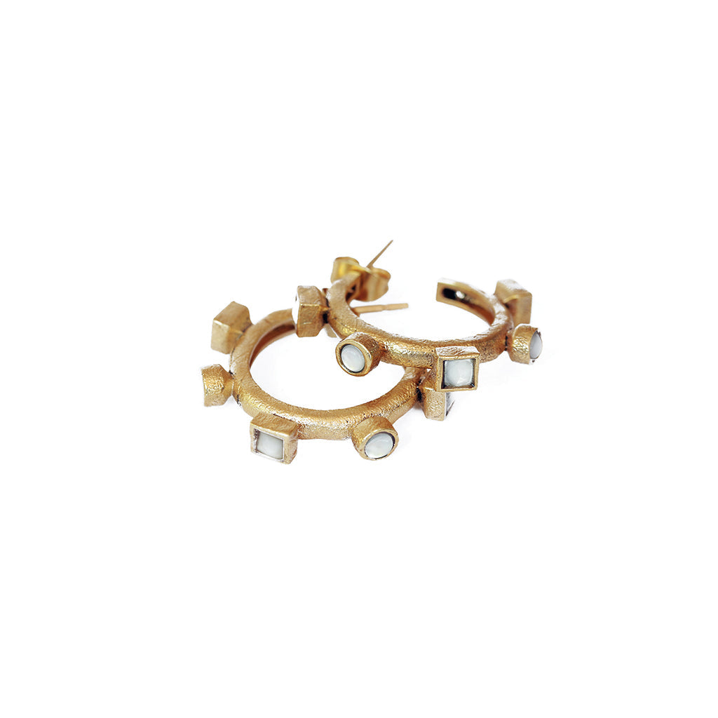 Médusa stone hoop earrings small model 