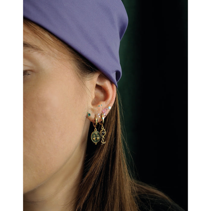 Sacha heart medal earrings - Wholesale PE 24 