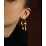Sacha Star Moon Earrings
